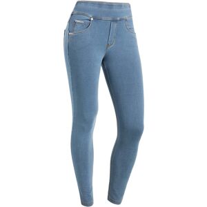 Freddy Pantaloni N.O.W.® skinny vita risvoltabile in jersey denim Denim Light Blue-Blue Seams Donna Xxs