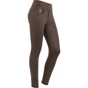 Freddy Pantalone skinny vita media senza bottoni in similpelle French Roast Donna Large