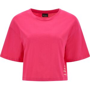 Freddy T-shirt cropped comfort fit con maniche corte a kimono Fluo Fuchsia Donna Extra Small