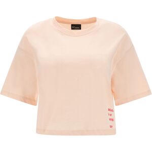 Freddy T-shirt cropped comfort fit con maniche corte a kimono Cream Tan Donna Extra Small