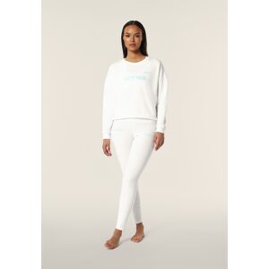 Freddy Felpa donna girocollo in french terry linea Let It Yoga Bianco Donna Extra Large