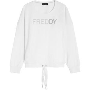 Freddy Felpa donna girocollo con logo composto da borchie metal Bianco Donna Extra Small