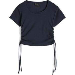 Freddy T-shirt donna slim fit in costina con laccetti sui fianchi Blu Navy Donna Extra Small