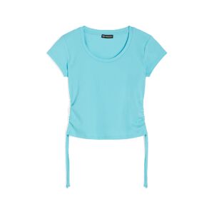 Freddy T-shirt donna slim fit in costina con laccetti sui fianchi Blue Radiance Donna Extra Large
