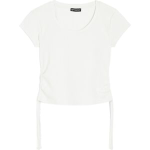 Freddy T-shirt donna slim fit in costina con laccetti sui fianchi White Alyssum Donna Extra Small