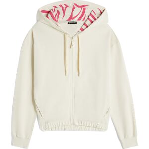 Freddy Felpa donna in french terry con zip e cappuccio stampa zebra Beige- Zebra Fuchsia On Beige Donna Extra Large