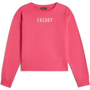 Freddy Felpa corta da donna in french terry con logo effetto satin Raspberry Sorbet Donna Extra Small