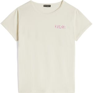 Freddy T-shirt donna in jersey con piccolo logo zebrato Beige- Zebra Fuchsia On Beige Donna Extra Small