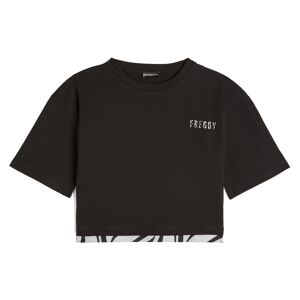 Freddy T-shirt corta da donna con inserto stampa zebrata sul fondo Black- Zebra Black On Beige Donna Extra Small