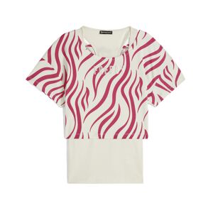 Freddy Set canotta+t-shirt cropped da donna con stampa zebrata Beige- Zebra Fuchsia On Beige Donna Large
