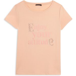 Freddy T-shirt donna in jersey modal con grafica lucida e strass Pink Sand Donna Extra Small