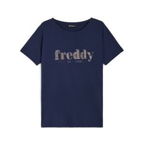 Freddy T-shirt donna in jersey modal con logo composto da strass Naval Academy Donna Extra Small