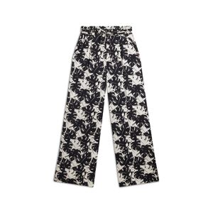 Freddy Pantaloni culotte gamba ampia in viscosa stampa tropical Black And White Allover Flower Donna Extra Small