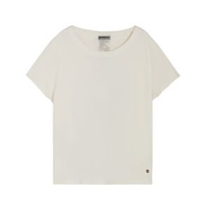 Freddy T-shirt donna con inserto posteriore stampa tropical White -Beige&White Allover Donna Extra Large
