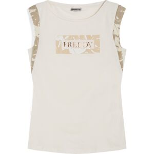 Freddy T-shirt donna con maniche in viscosa e grafica tropical White -Beige&White Allover Donna Extra Large