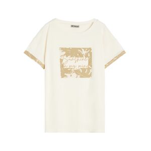 Freddy T-shirt da donna in jersey modal con grafiche tropical White -Beige&White Allover Donna Large