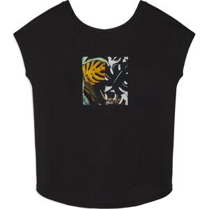 Freddy T-shirt donna in jersey modal con grafica tropical centrale Nero Donna Small