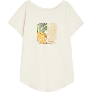 Freddy T-shirt donna in jersey modal con grafica tropical centrale Jet Stream-White Donna Large