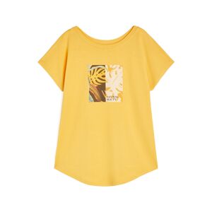 Freddy T-shirt donna in jersey modal con grafica tropical centrale Golden Apricot Donna Extra Large