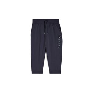 Freddy Pantaloni corsaro in heavy jersey con logo glitter e fiori Blu Navy Donna Extra Small