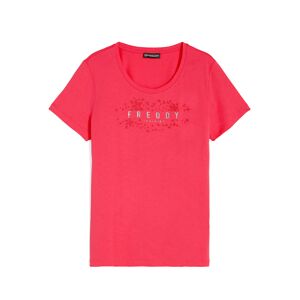 Freddy T-shirt in jersey leggero con grafica floreale e glitter Rose Red Donna Small