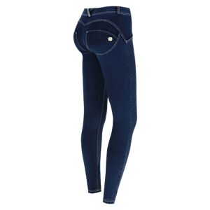 Freddy Pantalone WR.UP® skinny vita e lunghezza regular in jersey effetto denim Jeans Scuro-Cuciture Bianche Donna Extra Small