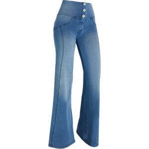 Freddy Pantaloni palazzo effetto push up WR.UP® in jersey denim Light Blue-Seams On Tone Donna Extra Large