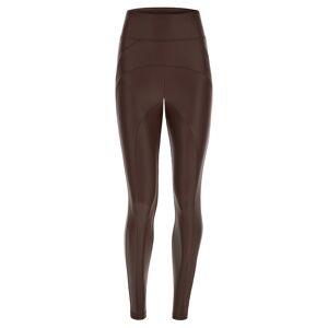 Freddy Pantaloni WR.UP® similpelle laminata e cuciture a pannelli French Roast Donna Extra Small