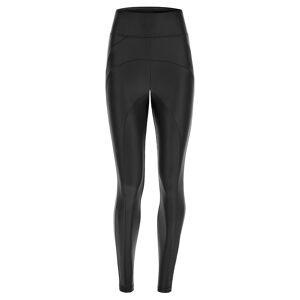 Freddy Pantaloni WR.UP® similpelle laminata e cuciture a pannelli Nero Donna Extra Small