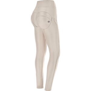 Freddy Pantaloni WR.UP® similpelle laminata e cuciture a pannelli White Sand Donna Extra Large