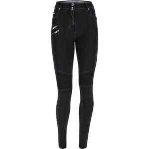 Freddy Jeans WR.UP® in denim navetta con dettagli stile biker Jeans Nero-Cuciture In Tono Donna Extra Large