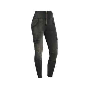 Freddy Jeans push up WR.UP® stile cargo vita alta e lunghezza 7/8 Jeans Nero-Cuciture In Tono Donna Extra Large