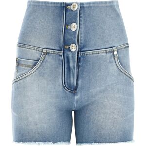 Freddy Shorts push up WR.UP® sfrangiati vita alta in denim navetta ecologico Jeans Chiaro-Cuciture Gialle Donna Small