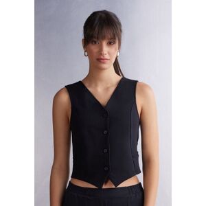 Intimissimi Gilet in Cotone Donna Nero Taglia L