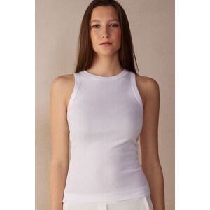 Intimissimi Canotta a Costine in Cotone Supima® Donna Bianco Taglia S