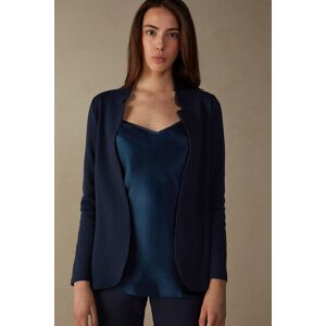 Intimissimi Giacca Manica Lunga in Interlock di Cotone Donna Blu Taglia L