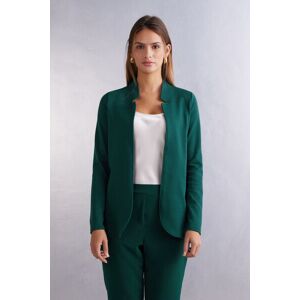 Intimissimi Giacca Manica Lunga in Interlock di Cotone Donna Verde Taglia L