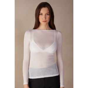 Intimissimi Maglia Manica Lunga Scollo a Barchetta in Invisible Supima® Donna Bianco Taglia M