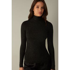 Intimissimi Maglia Collo Alto in Modal Light con Cashmere Lamè Donna Nero Taglia L