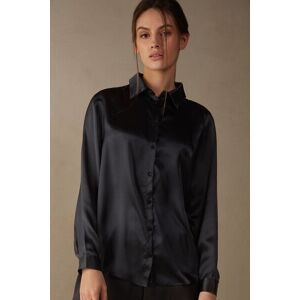 Intimissimi Camicia Manica Lunga in Seta Donna Nero Taglia M