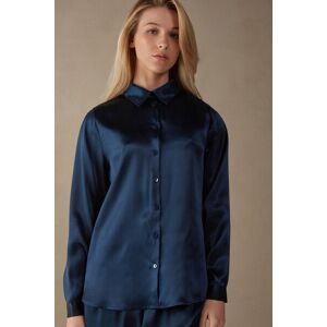 Intimissimi Camicia Manica Lunga in Seta Donna Blu Taglia S