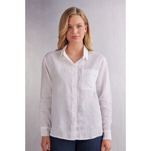 Intimissimi Camicia in Tela di Lino Donna Bianco Taglia M