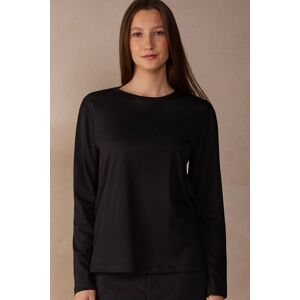 Intimissimi Maglia Oversize a Manica Lunga in Cotone Superior Donna Nero Taglia M/L