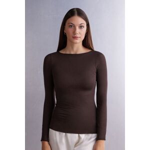 Intimissimi Maglia in Modal Ultralight con Cashmere con scollo a Barchetta Donna Marrone Taglia L