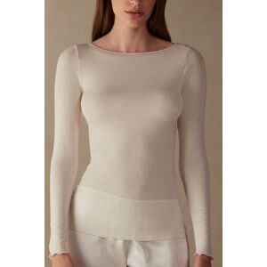 Intimissimi Maglia in Modal Ultralight con Cashmere con scollo a Barchetta Donna Avorio Taglia M