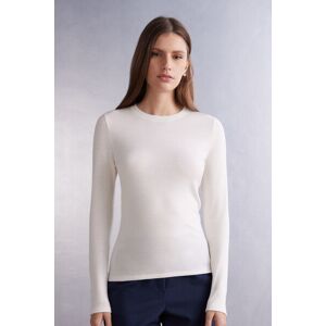 Intimissimi Maglia Girocollo Wool & Cotton a Manica Lunga Donna Avorio Taglia S