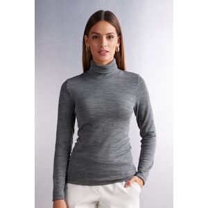 Intimissimi Maglia Collo Alto Wool & Cotton a Manica Lunga Donna Grigio Taglia S