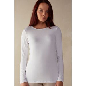 Intimissimi Maglia Manica Lunga Scollo a Girocollo in Micromodal Donna Bianco Taglia S