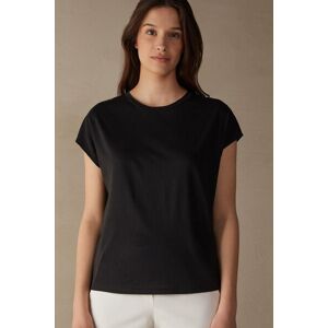 Intimissimi Maglia Manica Corta Girocollo in Cotone Supima® Ultrafresh Donna Nero Taglia L