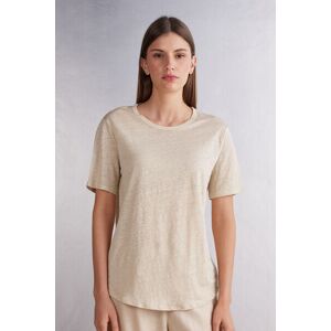 Intimissimi Maglia Manica Corta in Lino Donna Naturale Taglia M